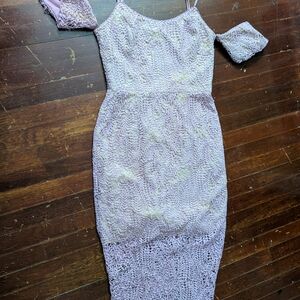 Elegant Lavender Lace Dress
